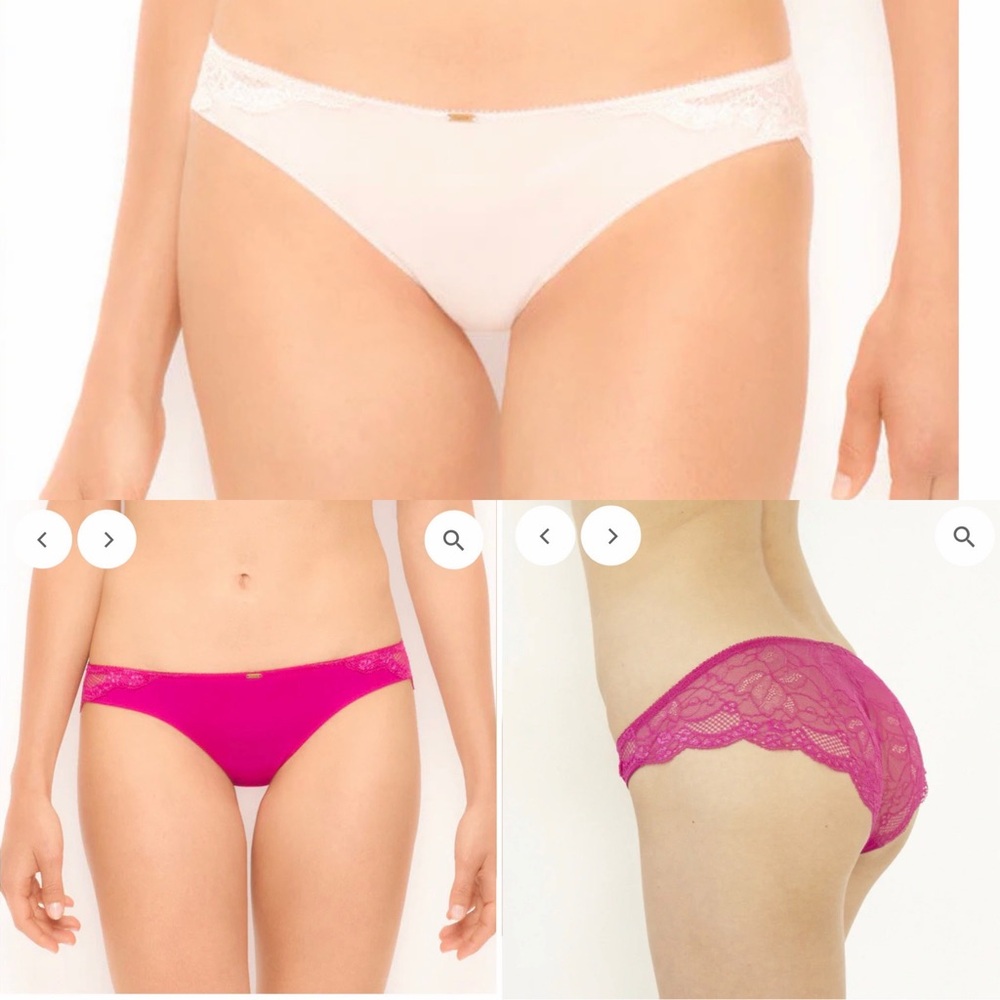 BeMe New York (Set of 2) Lace Back Bikini Underwear (Nude & Magenta) Small NWT